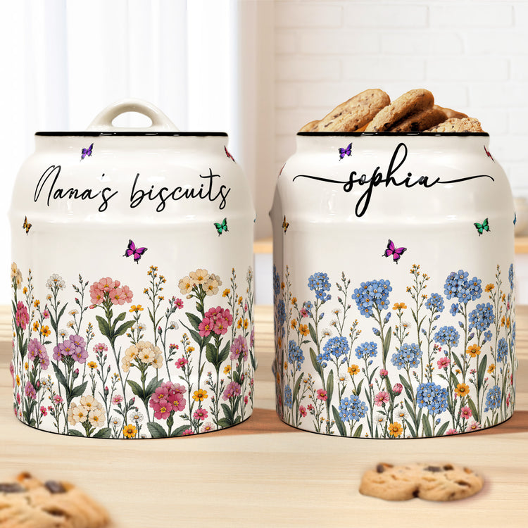 Custom-Birth-Flower-&-Name,-Gifts-For-Her,-Wife,-Grandma,-Daughter,-Mom-Personalized-Cookie-Jar-3