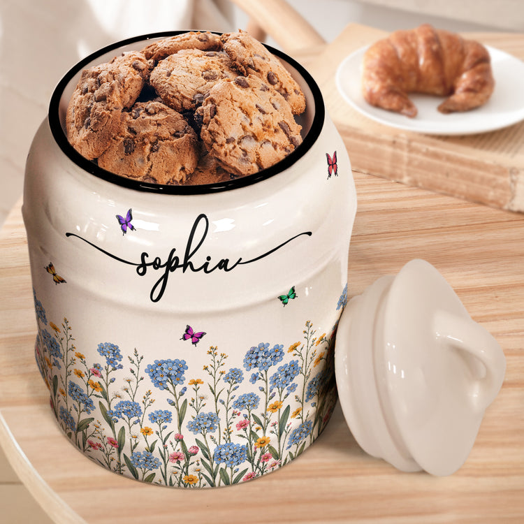 Custom-Birth-Flower-&-Name,-Gifts-For-Her,-Wife,-Grandma,-Daughter,-Mom-Personalized-Cookie-Jar-4