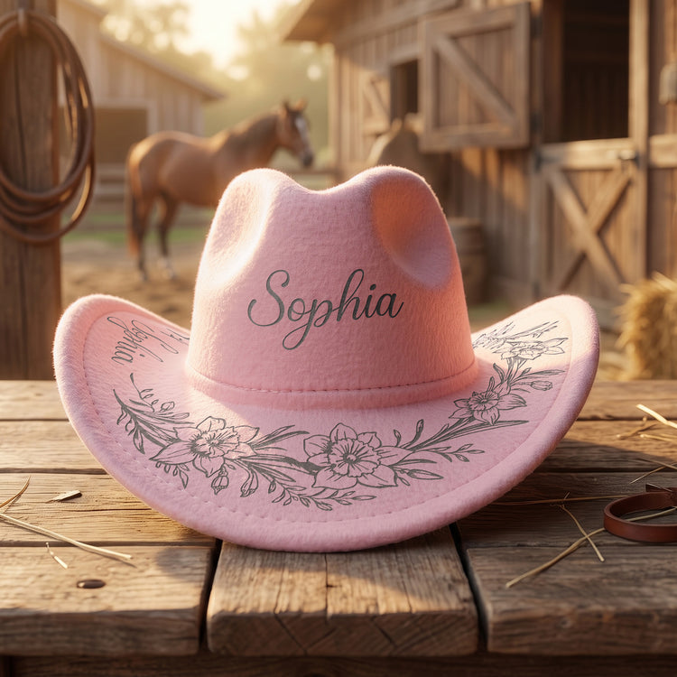 Custom-Birth-Flower-&-Name-Kids-Cowboy-Hat-Personalized-Cowboy-Hat-3