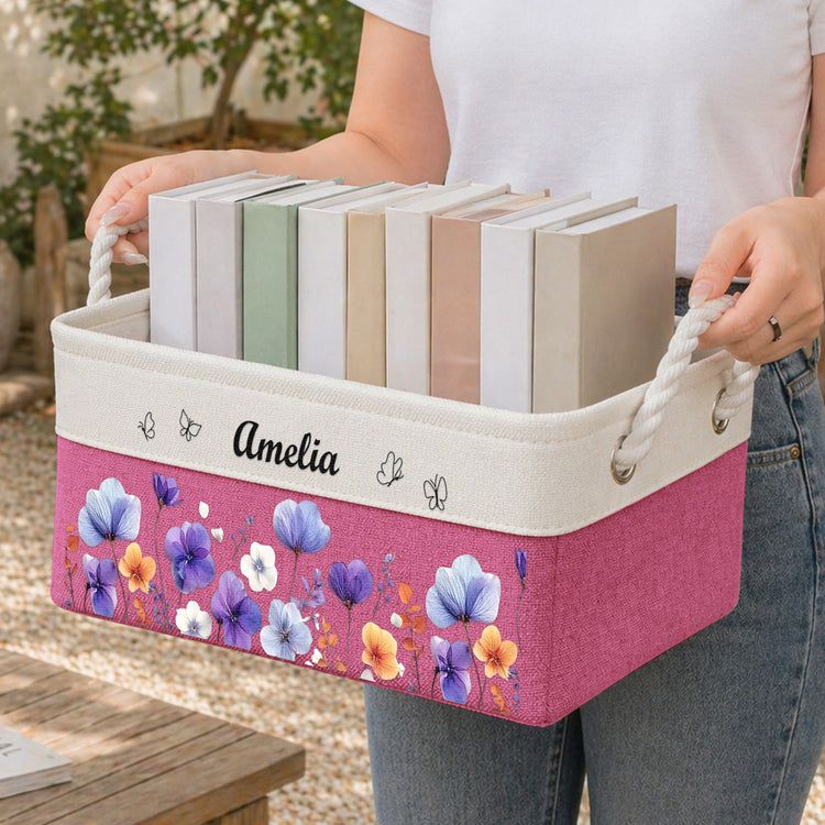 Custom-Birth-Flower-&-Name-Personalized-Storage-Basket-2