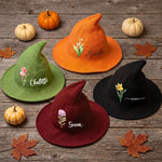 Custom-Birth-Flower-&-Name-Personalized-Witch-Hat-5