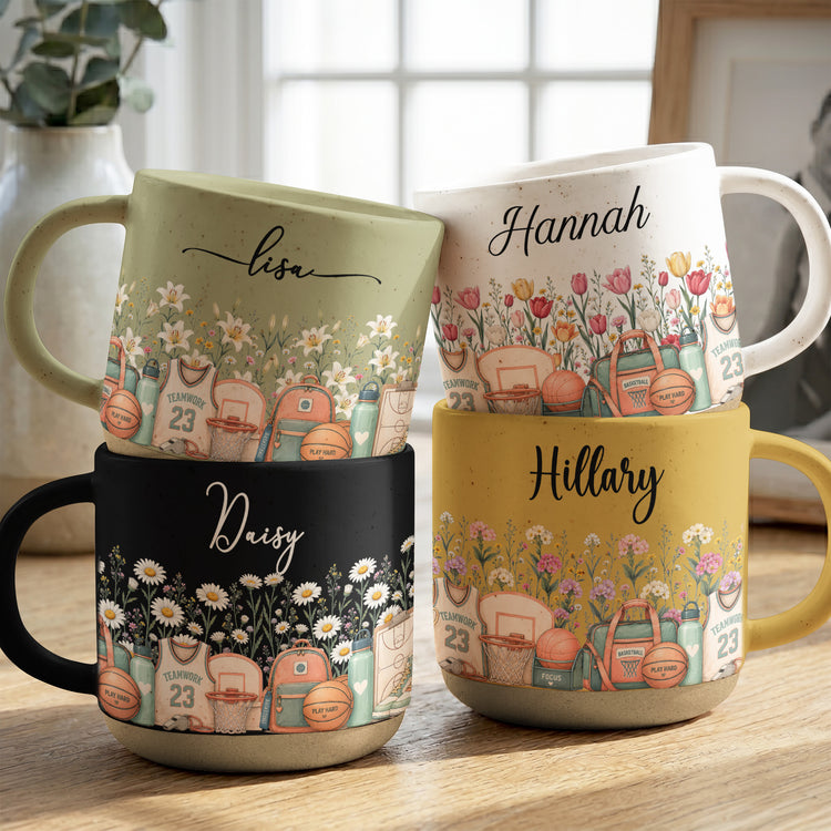 Custom-Birth-Flower-&-Name-Pottery-Mug-Gift-For-Basketball-Fan-Basketball-Lover-Personalized-Mug-1