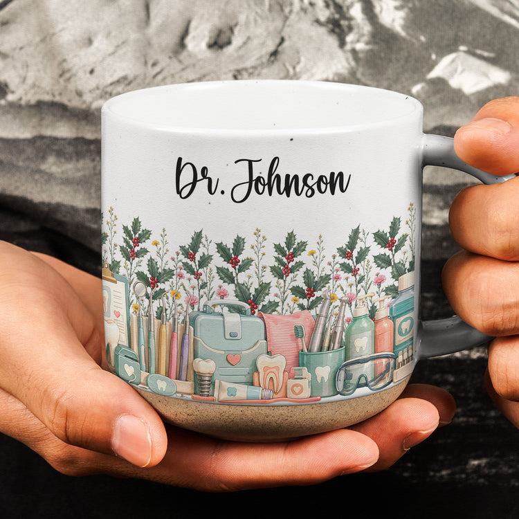 Custom-Birth-Flower-&-Name-Pottery-Mug-Gift-For-Dentist-Personalized-Mug-3