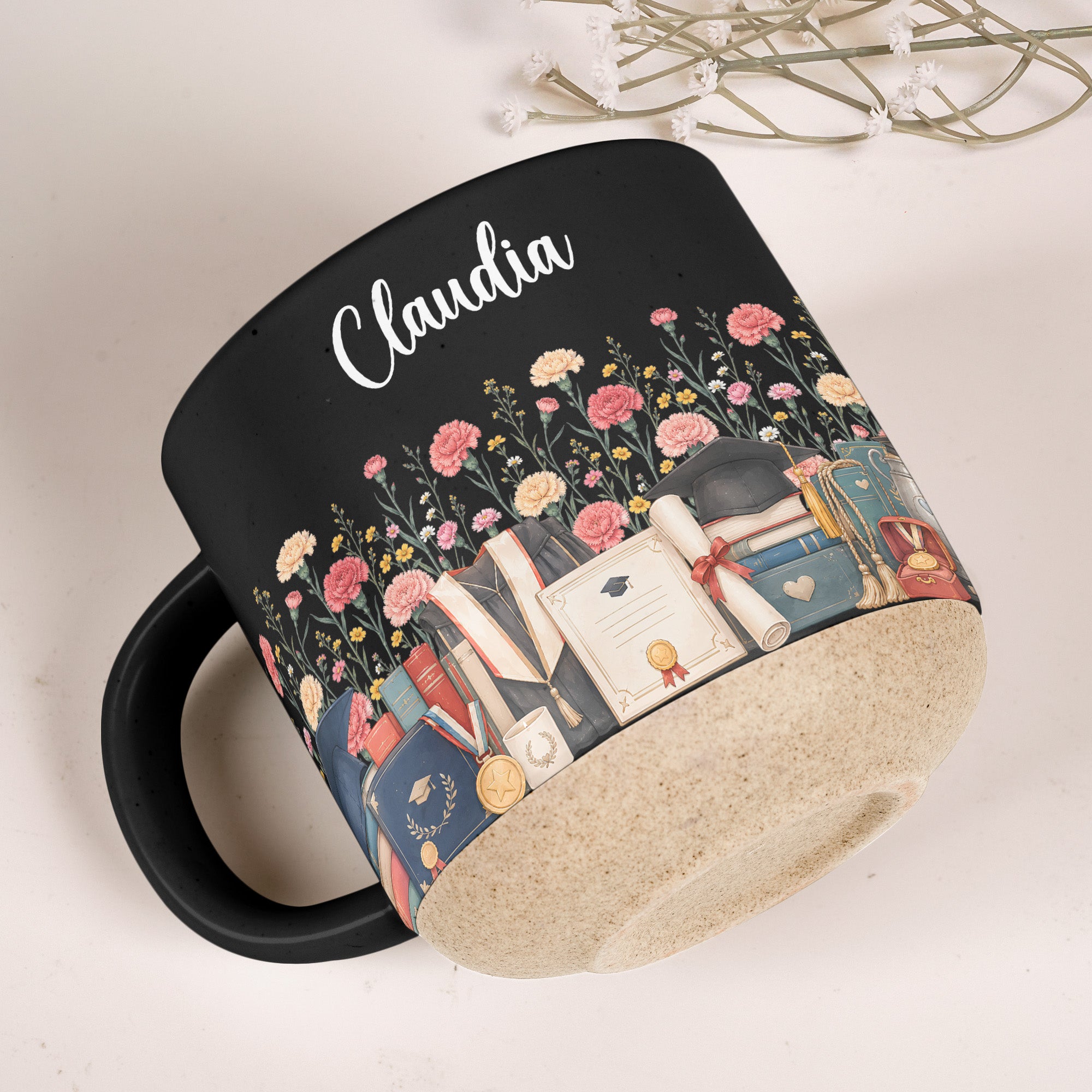 Custom-Birth-Flower-&-Name-Pottery-Mug-Gift-For-Graduate-Personalized-Mug