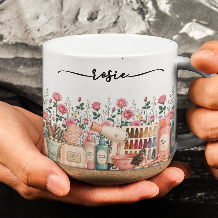 Custom-Birth-Flower-&-Name-Pottery-Mug-Gift-For-Hairstylist-Personalized-Mug