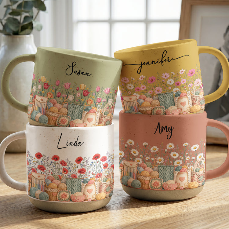 Custom-Birth-Flower-&-Name-Pottery-Mug-Gift-For-Knitter-Personalized-Mug0