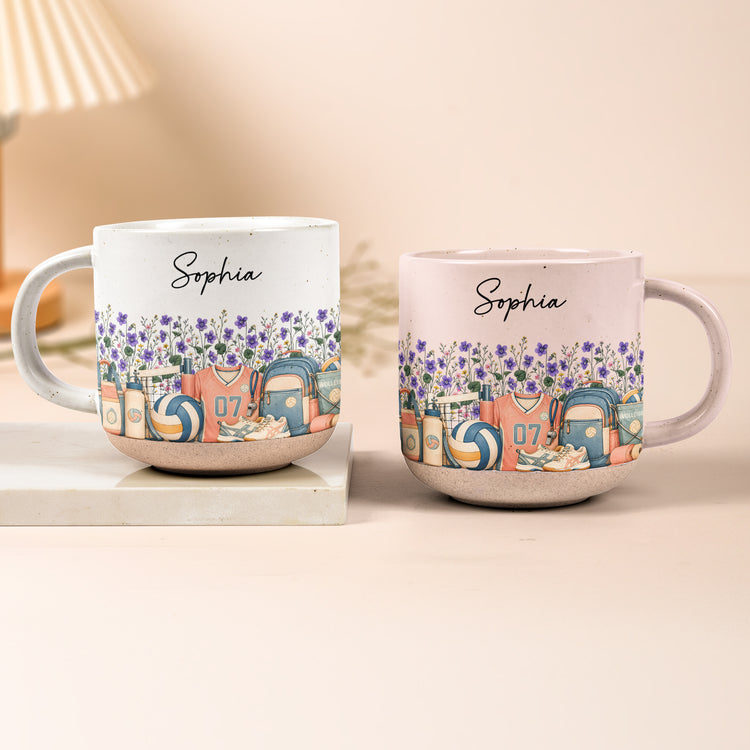 Custom-Birth-Flower-&-Name-Pottery-Mug-Gift-For-Volleyball-Girl-Personalized-Mug-2