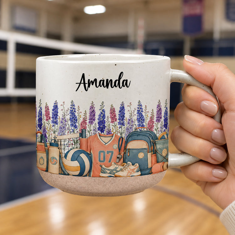 Custom-Birth-Flower-&-Name-Pottery-Mug-Gift-For-Volleyball-Girl-Personalized-Mug-6