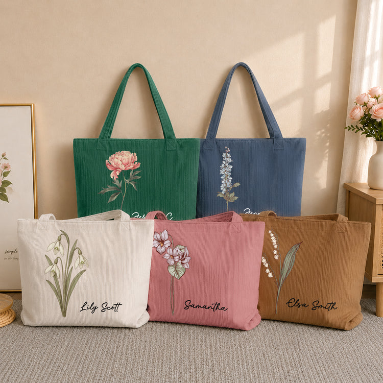 Custom-Birth-Month-Flower-With-Name-Gift-For-Her-Daughter-Friend-Girlfriend--Personalized-Tote-Bag-2