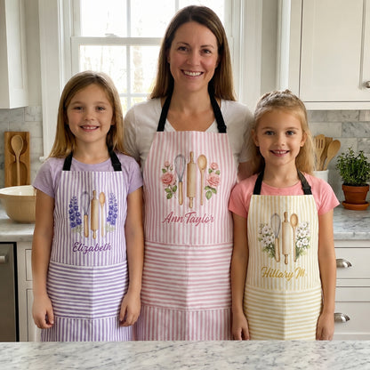 Custom-Birth-Month-Flower-With-Name-Gift-For-Her,-Grandma,-Mom-Personalized-Apron-2