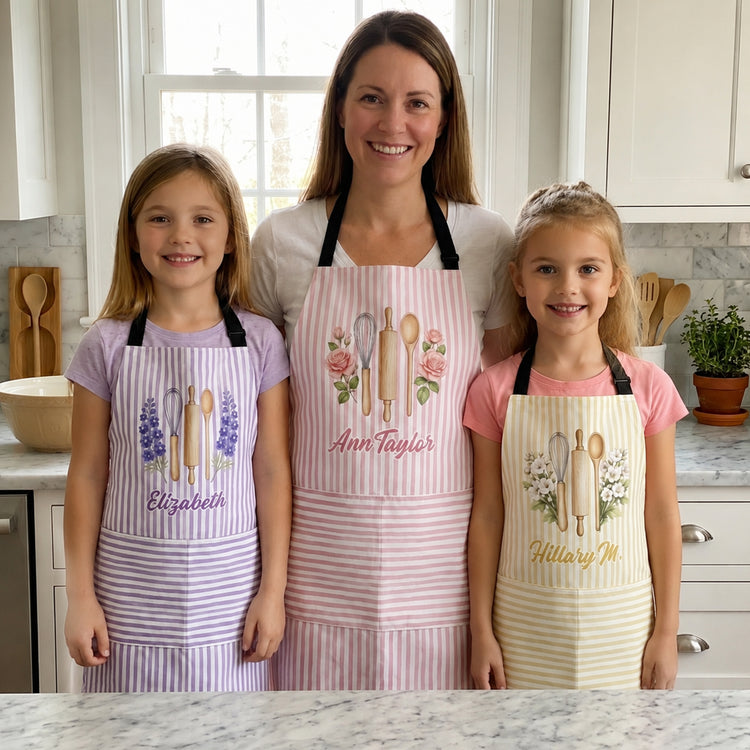 Custom-Birth-Month-Flower-With-Name-Gift-For-Her,-Grandma,-Mom-Personalized-Apron-2