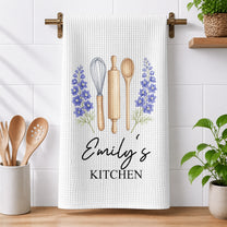 Custom-Birth-Month-Flower-With-Name-Gift-For-Her,-Grandma,-Mom-Personalized-Kitchen-Towel-1
