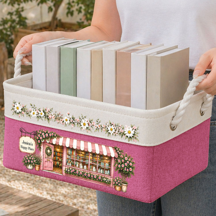 Custom-Bookshop-Book-Organizer-Basket,-Book-Lover-Gift-For-Reader-Personalized-Storage-Basket-2