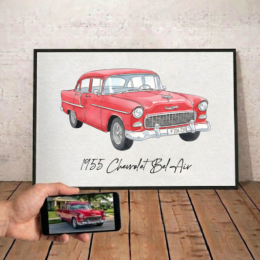 Custom-Car-Photo-Watercolor-Art-Fathers-Day-Birthday-Gift-For-Dad-Husband-Personalized-Poster-1