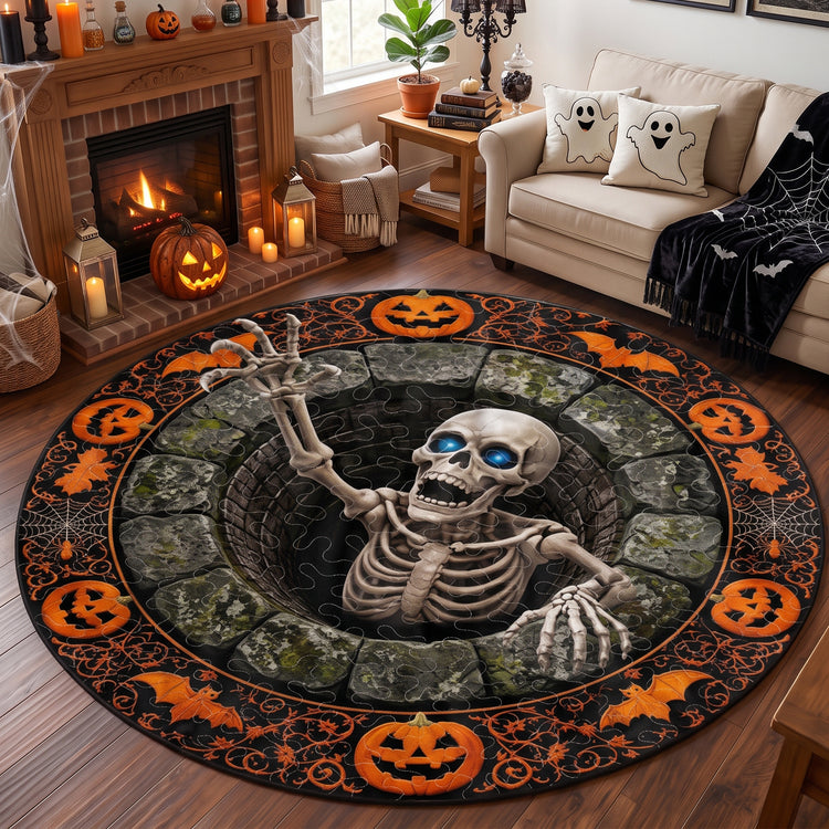 Custom-Character-Optical-Illusion-Round-Rug,-Halloween-Floor-Mat-Spooky-Pumpkin-Hole-Carpet,-Scary-Bottomless-Pit-Home-Decor-Halloween-Party-Rug-Personalized-Quilted-Mat-0