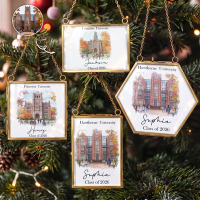 Custom College Photo Keepsake Graduation Gift - Personalized Ornament