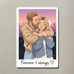Custom-Couple-Gifts-Photo-Into-Art-Cartoon-Style-Personalized-Magnet-2