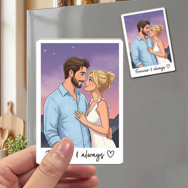 Custom-Couple-Gifts-Photo-Into-Art-Cartoon-Style-Personalized-Magnet-7