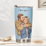Custom-Couple-Photo-Cartoon-Art-Anniversary-Gifts-For-Wife-Girlfriend-Personalized-Tumbler-Cup-3
