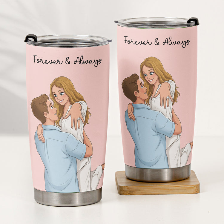 Custom-Couple-Photo-Cartoon-Art-Anniversary-Gifts-For-Wife-Girlfriend-Personalized-Tumbler-Cup-4