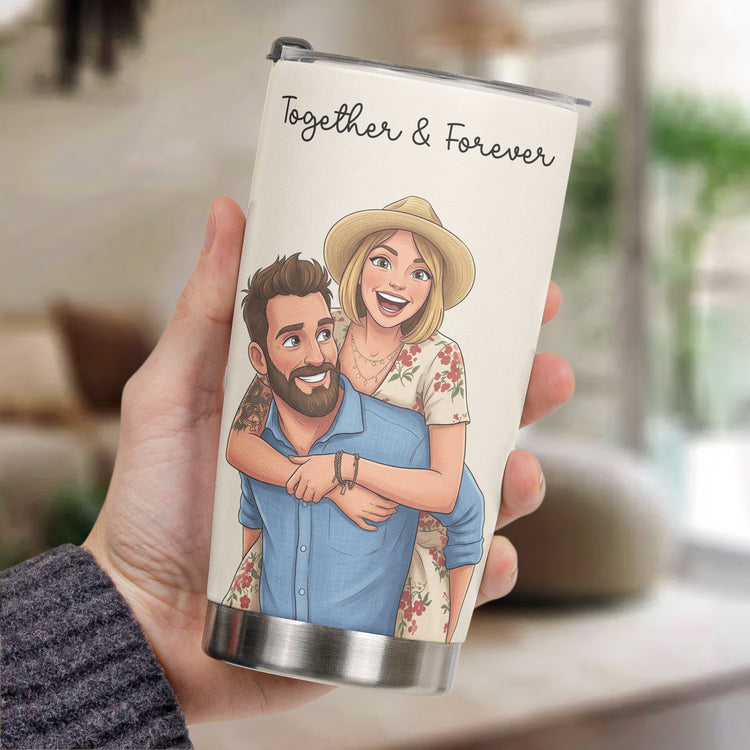Custom-Couple-Photo-Cartoon-Art-Anniversary-Gifts-For-Wife-Girlfriend-Personalized-Tumbler-Cup-5