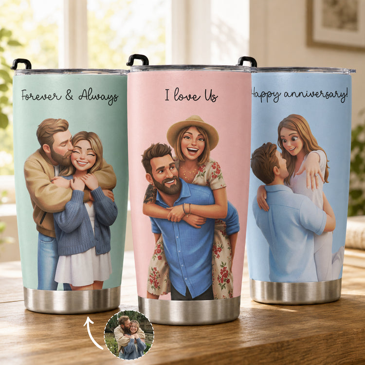 Custom-Couple-Photo-Forever-&-Always-Anniversary-Gifts-For-Wife-Personalized-Tumbler-Cup-1