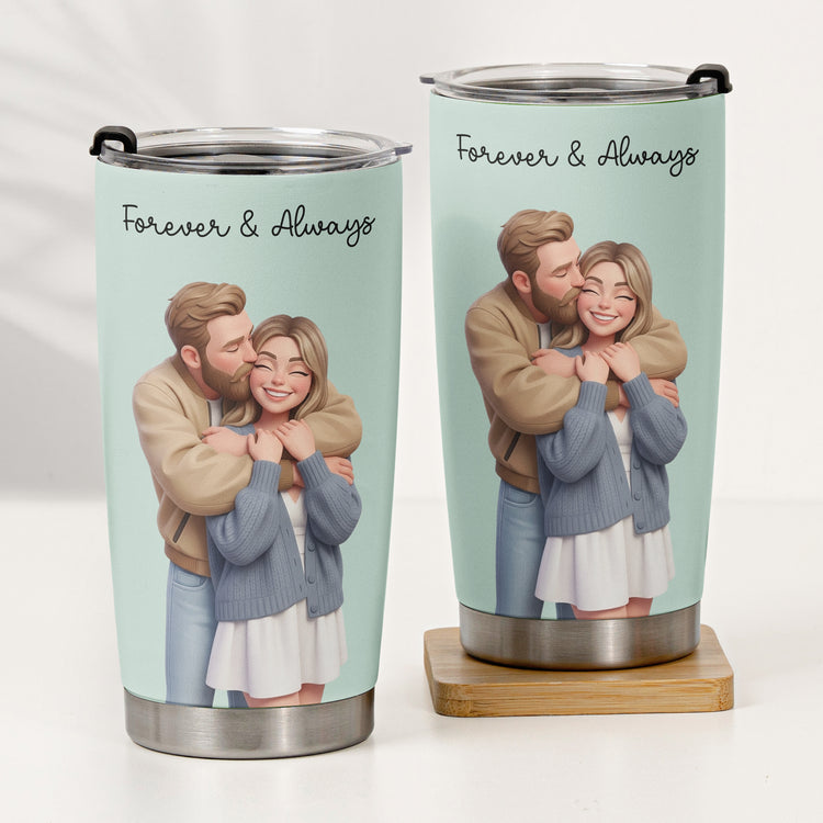Custom-Couple-Photo-Forever-&-Always-Anniversary-Gifts-For-Wife-Personalized-Tumbler-Cup-3