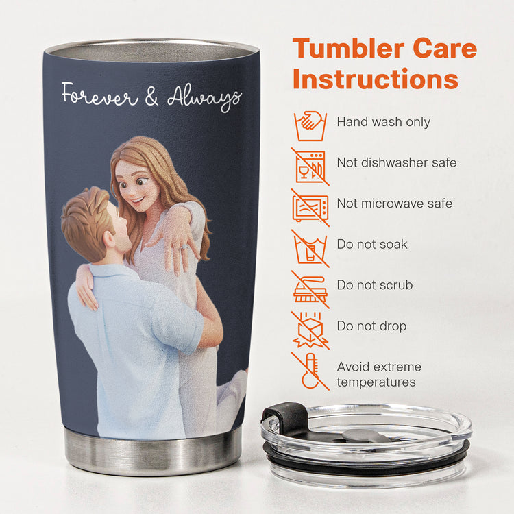 Custom-Couple-Photo-Forever-&-Always-Anniversary-Gifts-For-Wife-Personalized-Tumbler-Cup-6