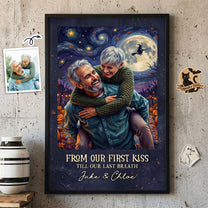 Custom-Couple-Photo-Halloween-Van-Gogh-Art-Gift-For-Her,-Him-Personalized-Poster-1