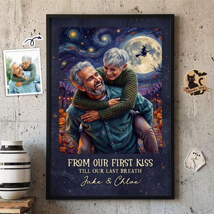 Custom-Couple-Photo-Halloween-Van-Gogh-Art-Gift-For-Her,-Him-Personalized-Poster-1