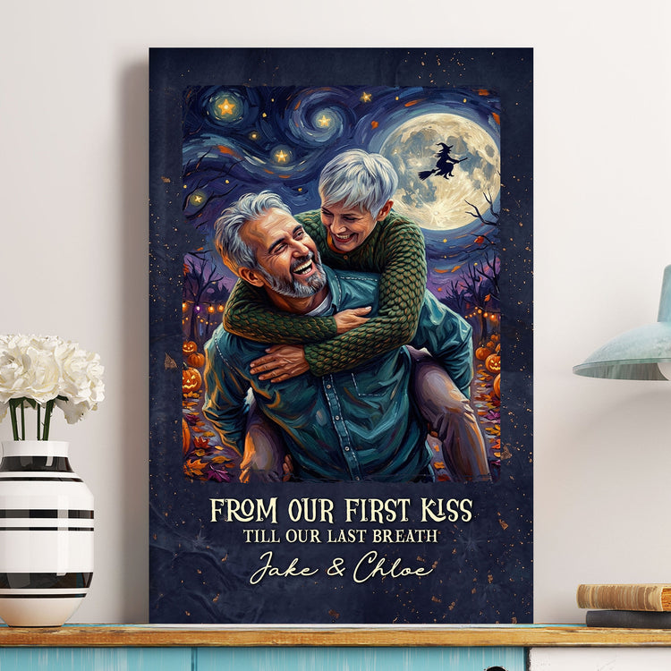 Custom-Couple-Photo-Halloween-Van-Gogh-Art-Gift-For-Her,-Him-Personalized-Poster-2