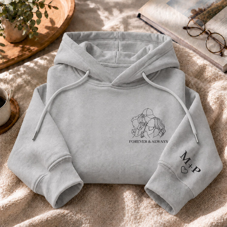 Custom-Couple-Photo-Line-Art-Matching-Embroidered-Shirt-Sweatshirt-Personalized-Shirt-3