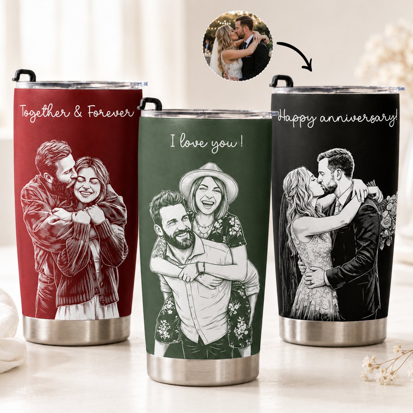 Custom-Couple-Photo-Sketch-Line-Art-Anniversary-Gift-For-Him-Her-Personalized-Tumbler-Cup-1