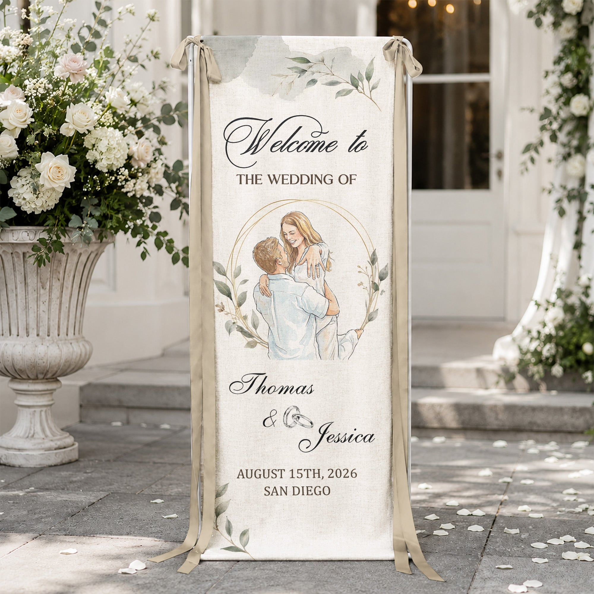 Custom-Couple-Photo-Watercolor-Art-Wedding-Welcome-Sign-Personalized-Welcome-Sign-1