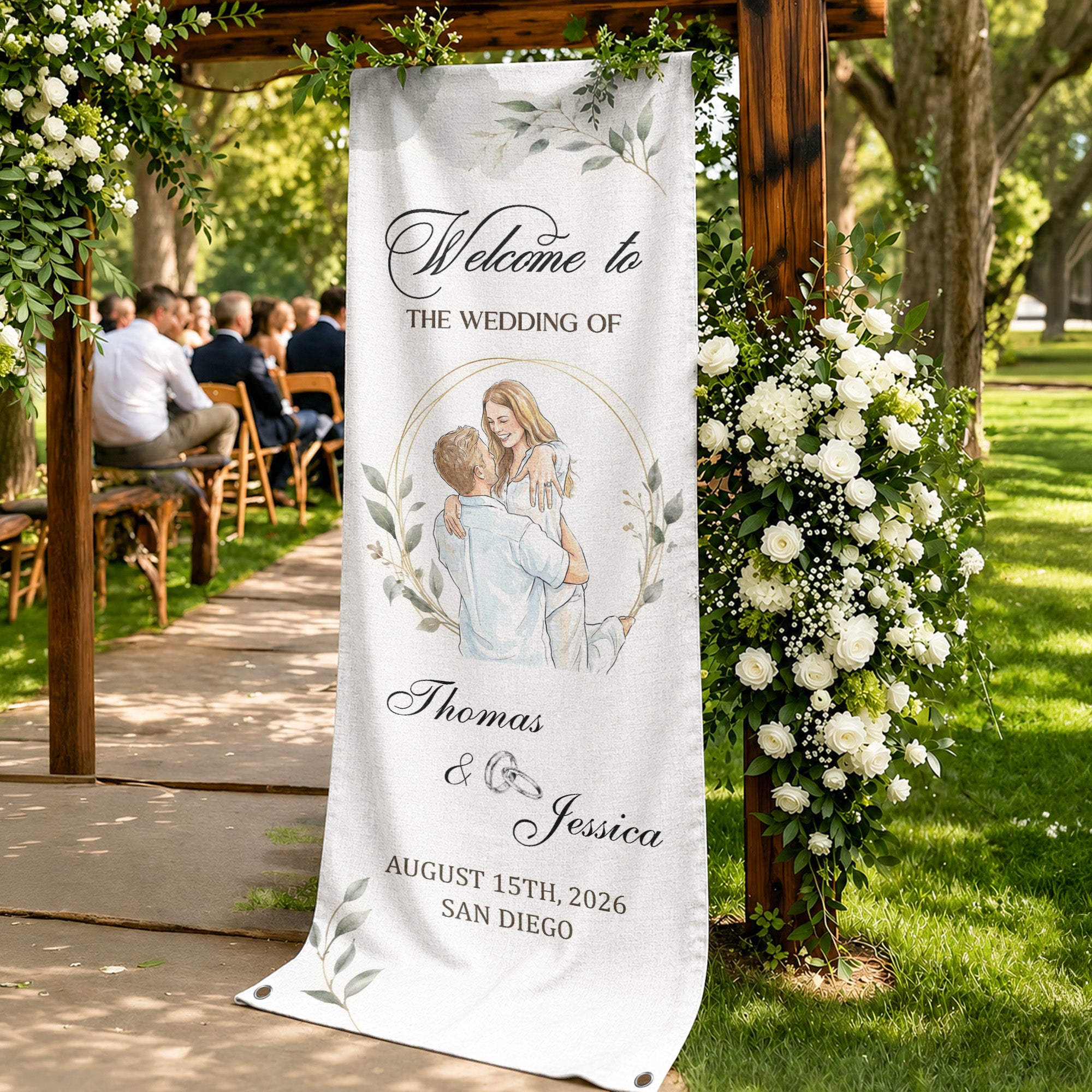 Custom-Couple-Photo-Watercolor-Art-Wedding-Welcome-Sign-Personalized-Welcome-Sign-3