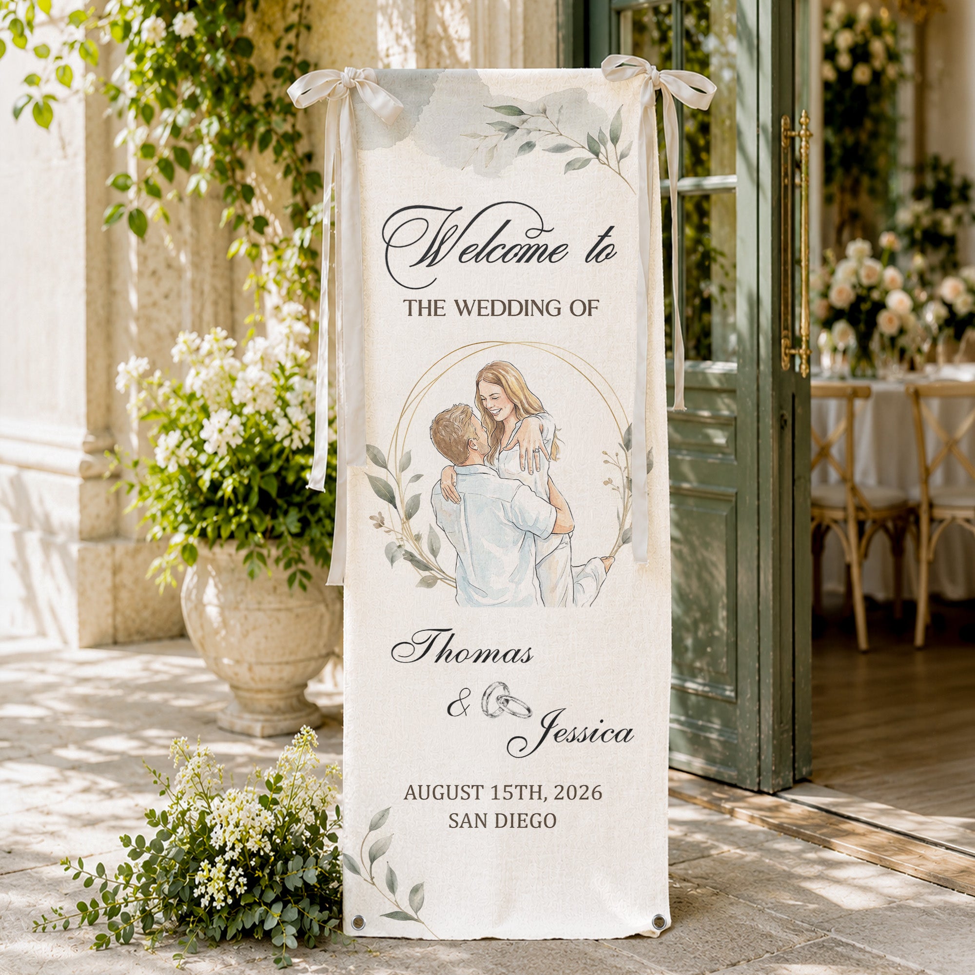Custom-Couple-Photo-Watercolor-Art-Wedding-Welcome-Sign-Personalized-Welcome-Sign-4