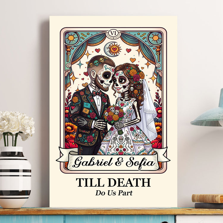 Custom-Couple-Portrait-Day-Of-The-Dead-Till-Death-Do-Us-Part-Personalized-Poster-2