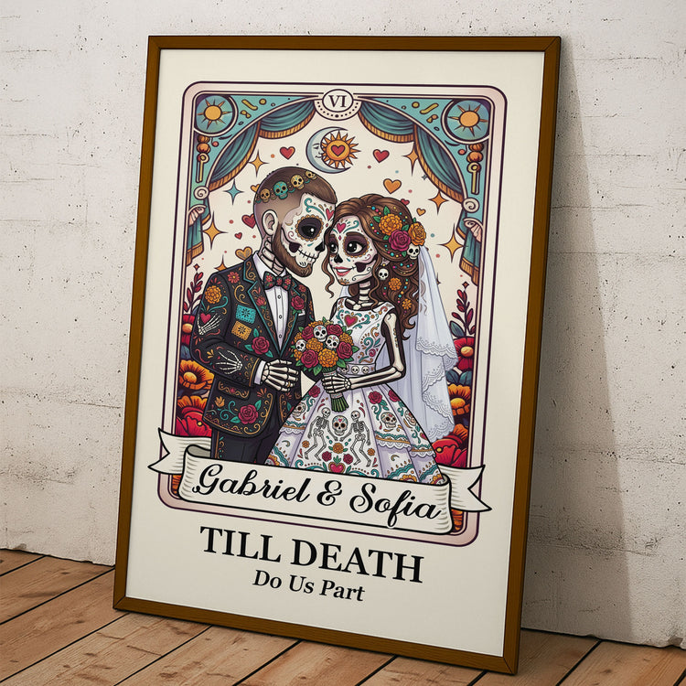Custom-Couple-Portrait-Day-Of-The-Dead-Till-Death-Do-Us-Part-Personalized-Poster-3