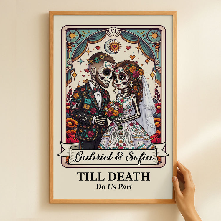 Custom-Couple-Portrait-Day-Of-The-Dead-Till-Death-Do-Us-Part-Personalized-Poster-4