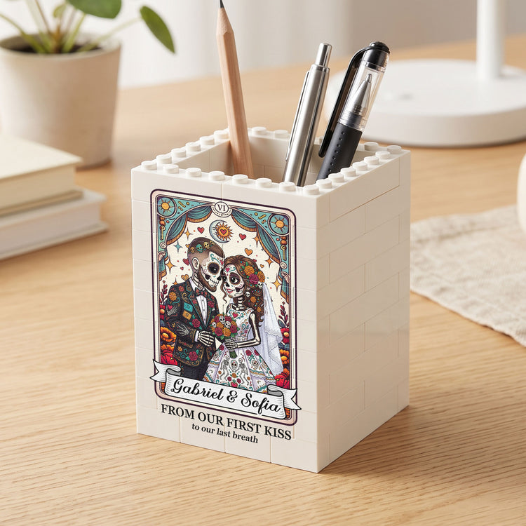 Custom-Couple-Portrait-Till-Death-Do-Us-Part-Day-Of-The-Dead-Personalized-Pen-Holder-5