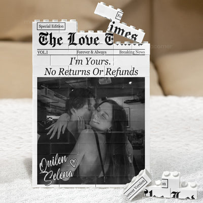 Custom Couples Photo, Boyfriend, Girlfriend, Husband, Wife Valentines Day, Anniversary Gifts - Personalized Building Blocks