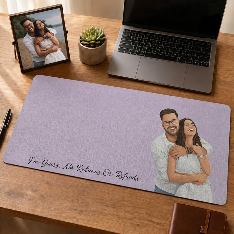 Custom-Couples-Photo-Portrait-Illustration-Anniversary,-Valentines-Day-Gift-For-Him,-Her-Personalized-Desk-Mat-2