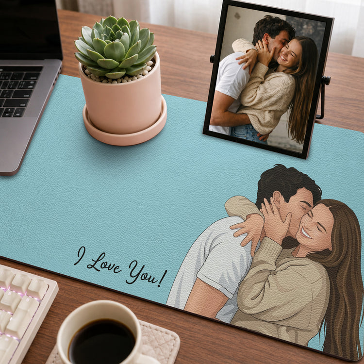 Custom-Couples-Photo-Portrait-Illustration-Anniversary,-Valentines-Day-Gift-For-Him,-Her-Personalized-Desk-Mat-4