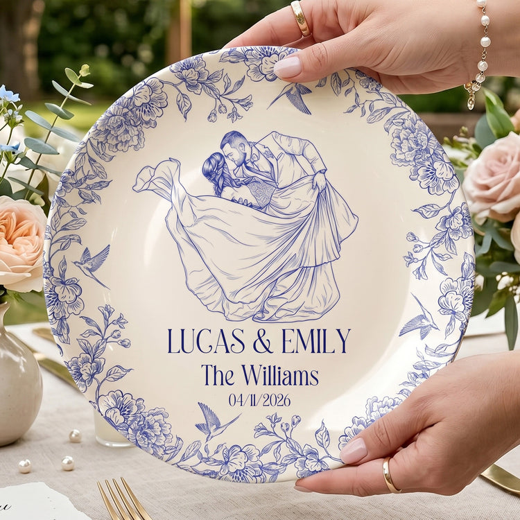 Custom-Couples-Toile-De-Jouy-Art-Wedding-Decor-Gifts-For-Couples-Personalized-Ceramic-Plate-2