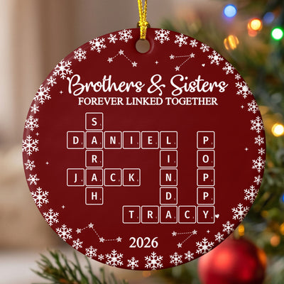 Custom Crossword Scrambles Christmas Gifts For Family, Brothers & Sisters, Siblings - Personalized Ornament