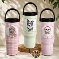 Custom-Cup-With-Pet-Photo-Watercolor-Art-Striped-Pattern-Personalized-30oz-Tumbler-0