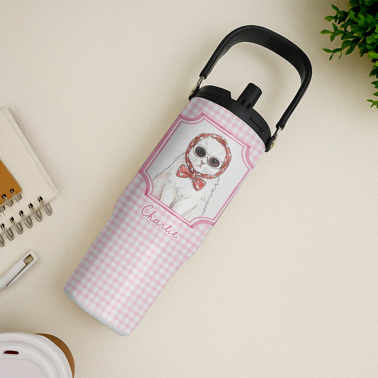 Custom-Cup-With-Pet-Photo-Watercolor-Art-Striped-Pattern-Personalized-30oz-Tumbler-2