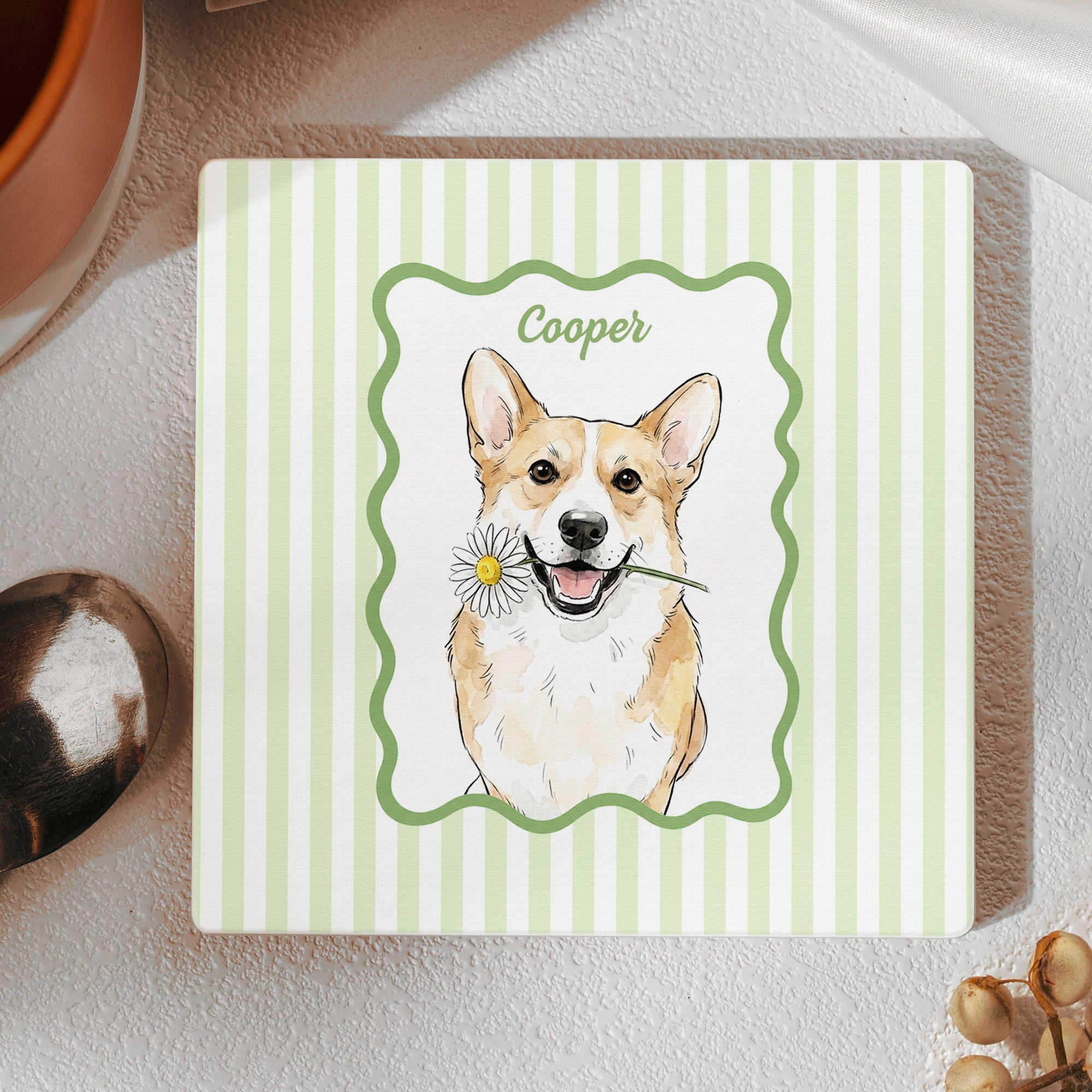 Custom-Cup-With-Pet-Photo-Watercolor-Art-Striped-Pattern-Personalized-Coaster-3