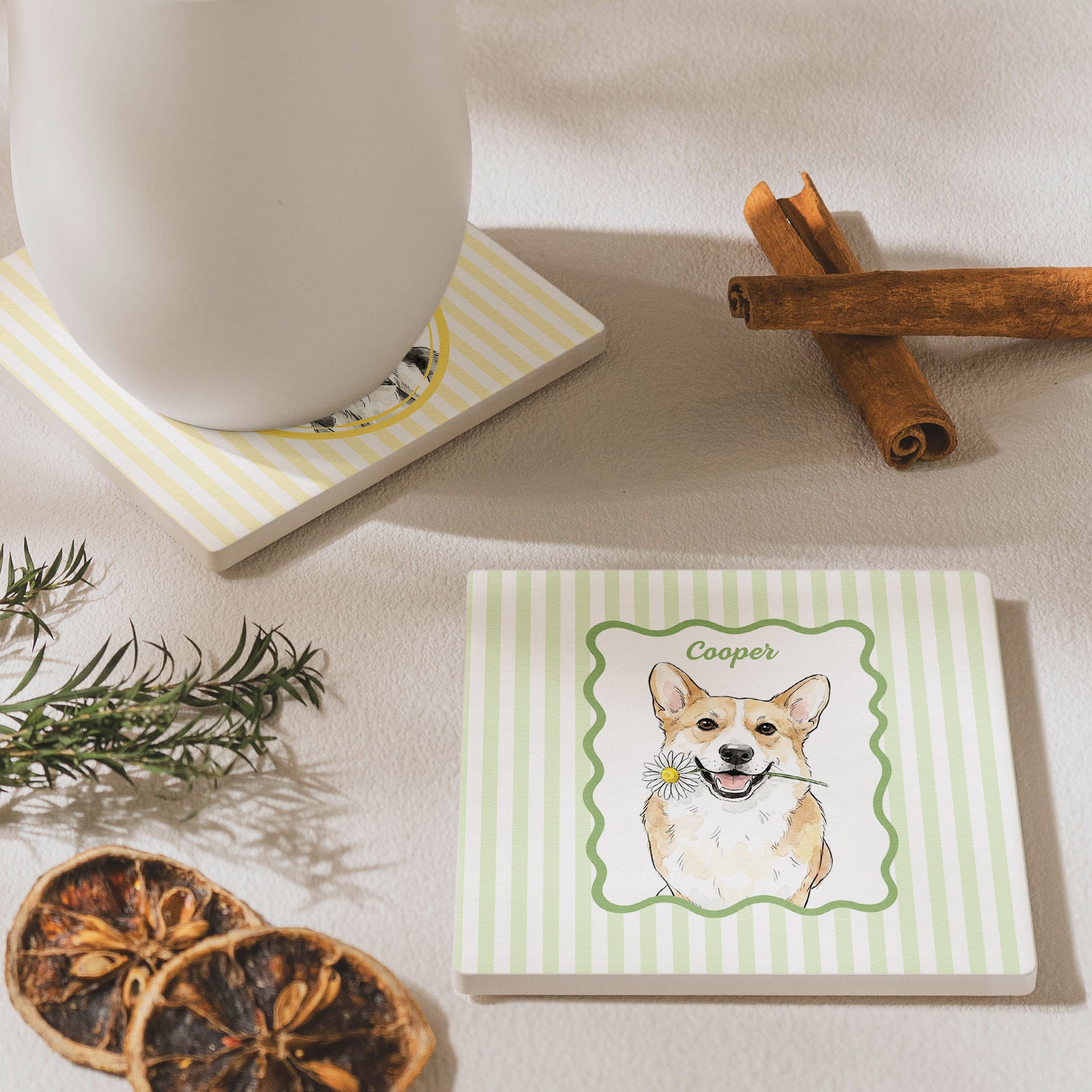 Custom-Cup-With-Pet-Photo-Watercolor-Art-Striped-Pattern-Personalized-Coaster-5