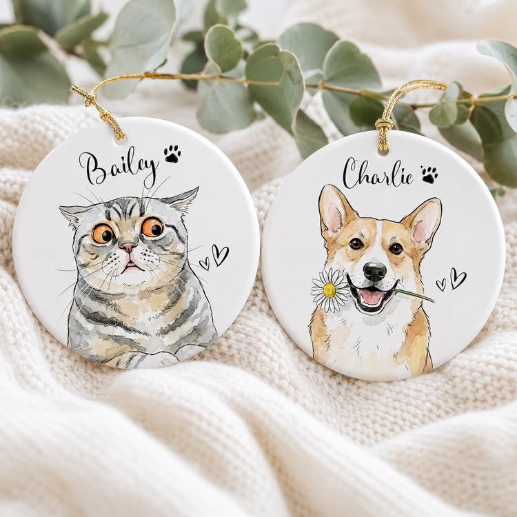 Custom-Cute-Pet-Portrait-Watercolor-Art-Gift-For-Pet-Lovers-Pet-Loss-Gifts-Personalized-Ornament-2
